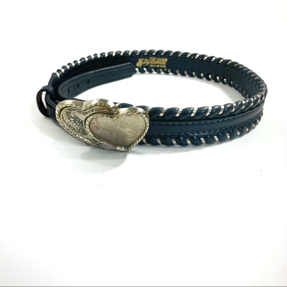 Justin Boots Blue/Silver braided Leather belt